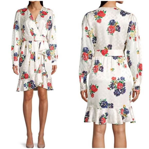 Tory Burch Floral Printed Silk Wrap Dress - Picture 1 of 16